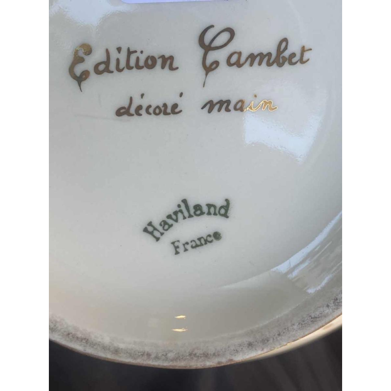 Haviland / Cambet, service à thé en porcelaine, doré à l'or fin, 12 personnes