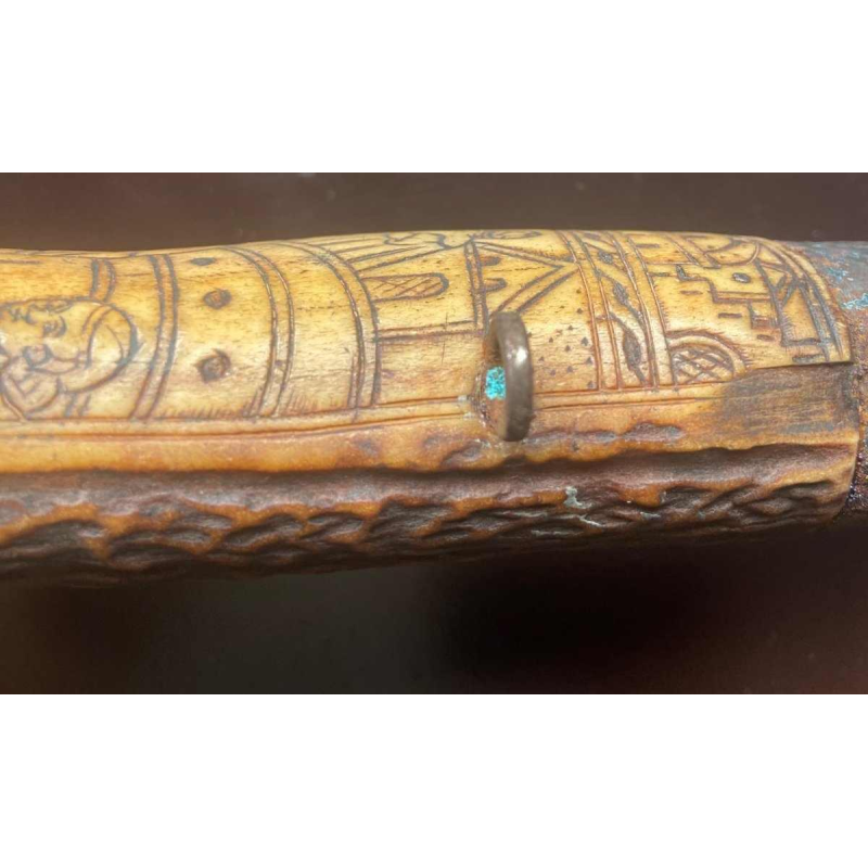 17th-18th century deer antler powder flask