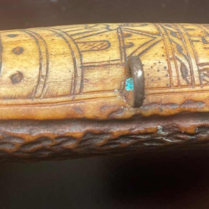 17th-18th century deer antler powder flask