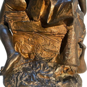 Georges Van Der Straeten "Le Pierrot dragueur" sculpture, artistic bronze (regule)