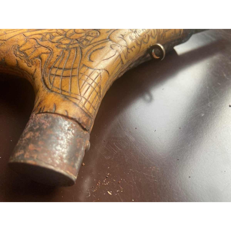 17th-18th century deer antler powder flask