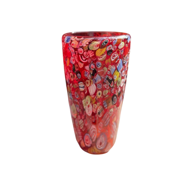 Giulio Radi A.V.E.M Arte Vetraria Muranese, vase en verre rouge Millefiori, ca 1940