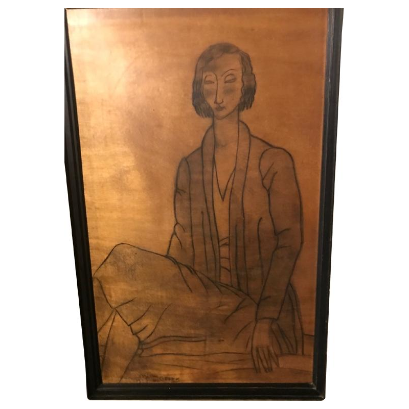 On the table, a grease pencil by Oscar Declercq