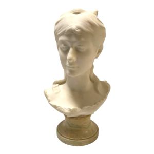 Buste en marbre italien Jeune Femme V. Vietti