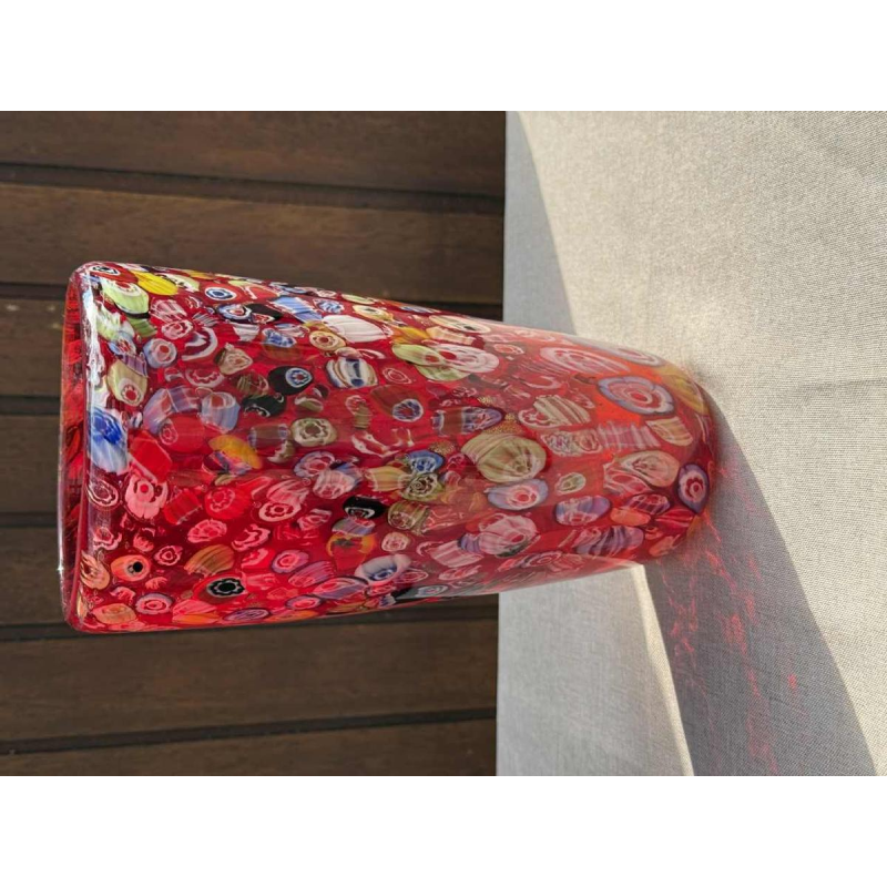 Giulio Radi A.V.E.M Arte Vetraria Muranese, Millefiori red glass vase, ca 1940