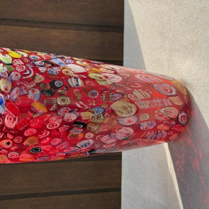 Giulio Radi A.V.E.M Arte Vetraria Muranese, Millefiori red glass vase, ca 1940