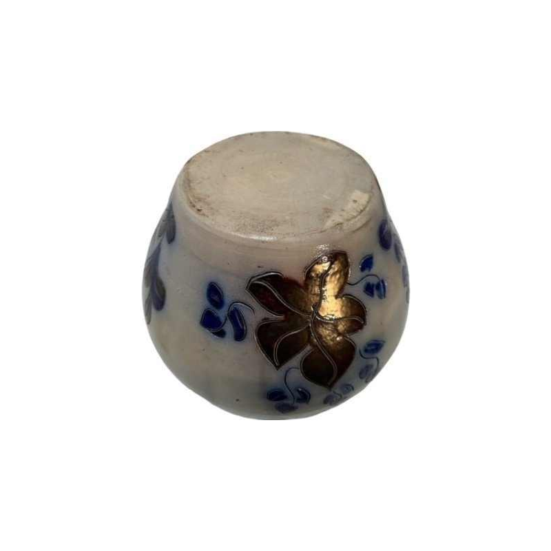 Rare vase en grès de La Roche, période 1950, motifs poissons et hippocampe