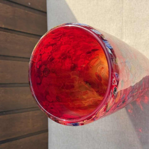 Giulio Radi A.V.E.M Arte Vetraria Muranese, Millefiori red glass vase, ca 1940