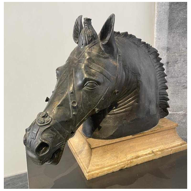 Bronze horse head by Daniel Monic