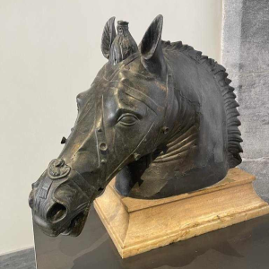 Bronze horse head by Daniel Monic