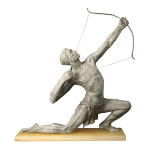 Jean de Roncourt "The archer" Art Deco sculpture in regula, ca 1920