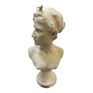 Buste de Diana en marbre d'Alphonse Van Beurden 1896