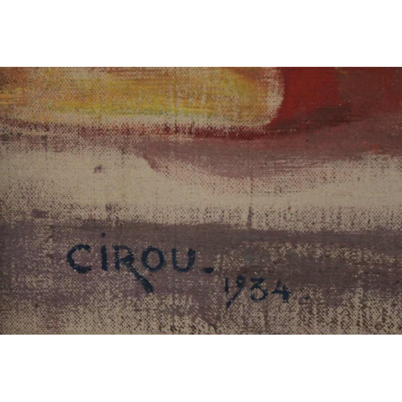 Paul Cirou , olieverf op doek " Auto Portrait "