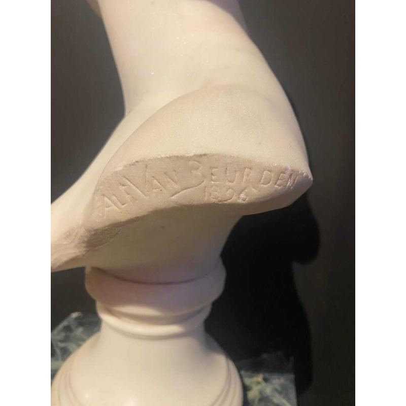 Marble bust of Diana by Alphonse Van Beurden 1896