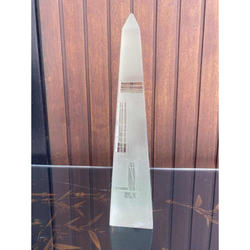 Art Deco crystal Obelisk by Anatole Riecke