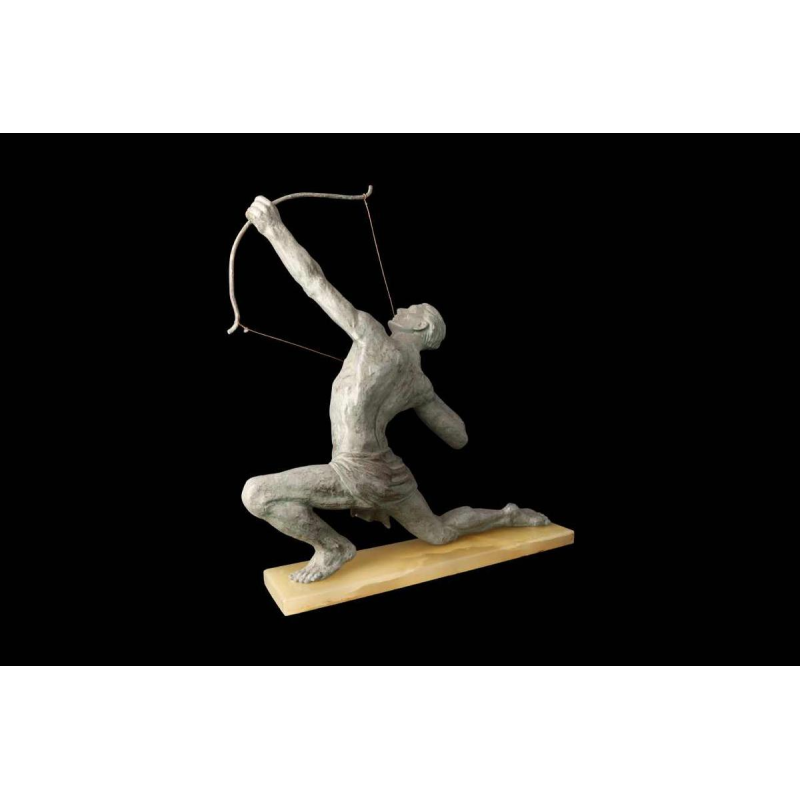 Jean de Roncourt "L'archer" sculpture Art Déco en régule, ca 1920