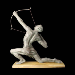 Jean de Roncourt "The archer" Art Deco sculpture in regula, ca 1920