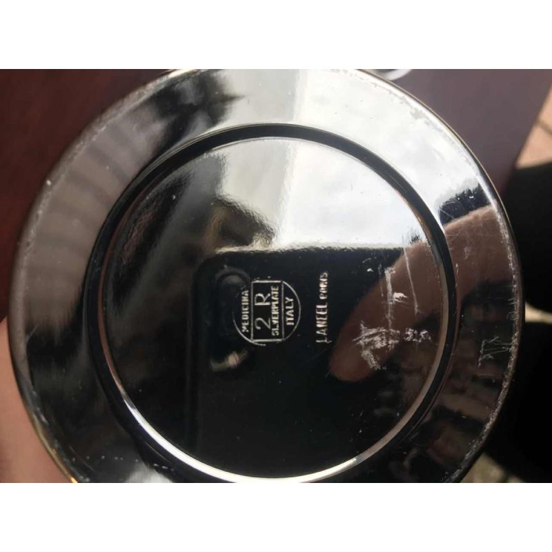 Lancel Paris "Medicina" thermos vintage en métal argenté, Italy silverplate