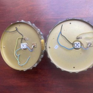 Pair of wall sconces in thick granite glass, 'Coquille' model, 1950s