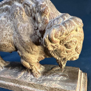 Demeter Chiparus "Bison" terracotta animal sculpture