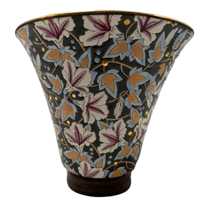 Raymond Chevalier pour Kéramis, Vase cloisonné émaillé Art Déco en céramique