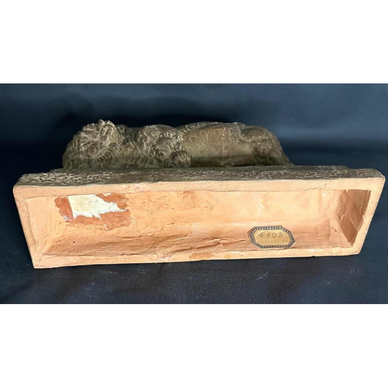 Demeter Chiparus "Bison" sculpture animalière en terre cuite