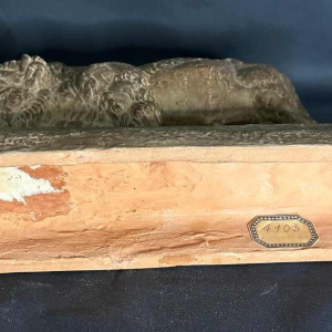 Demeter Chiparus "Bison" terracotta animal sculpture