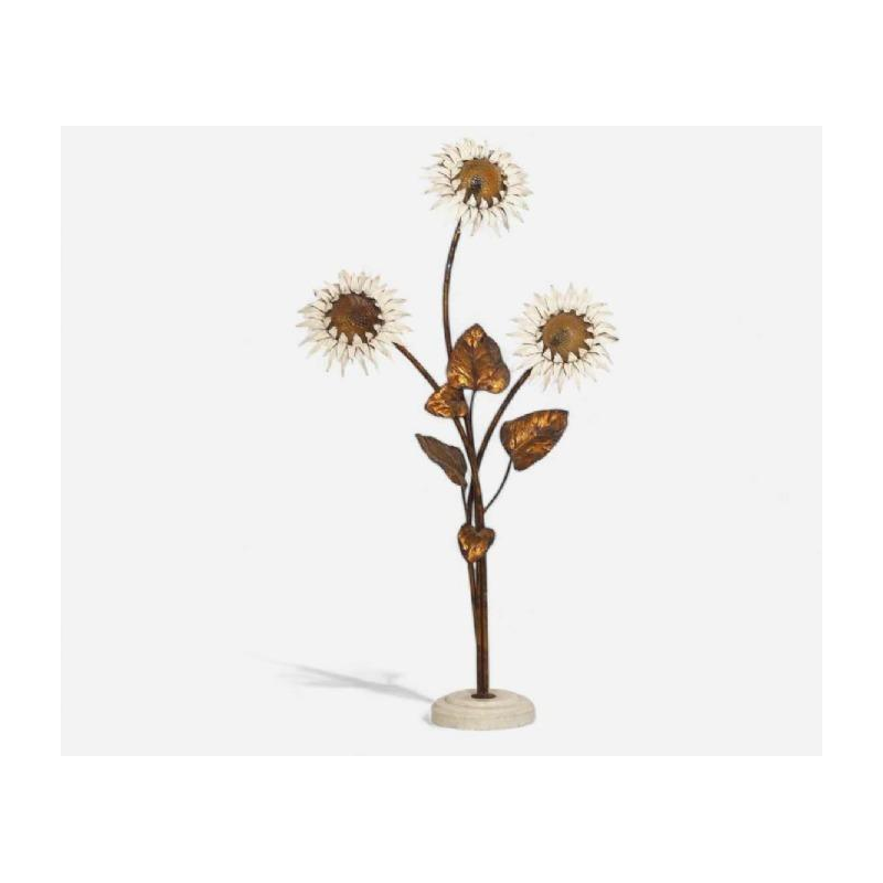 Flowers / Sunflowers floor lamp, painted metal, Italy ca 1970