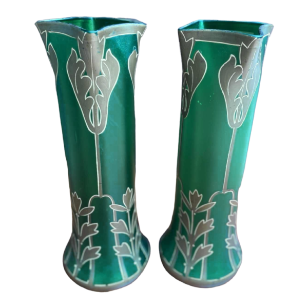 Paar grote vazen door François Théodore Legras Art Nouveau 1900