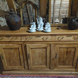 Large fully restored Louis Philippe sideboard, 3 doors 3 drawers, 19th century