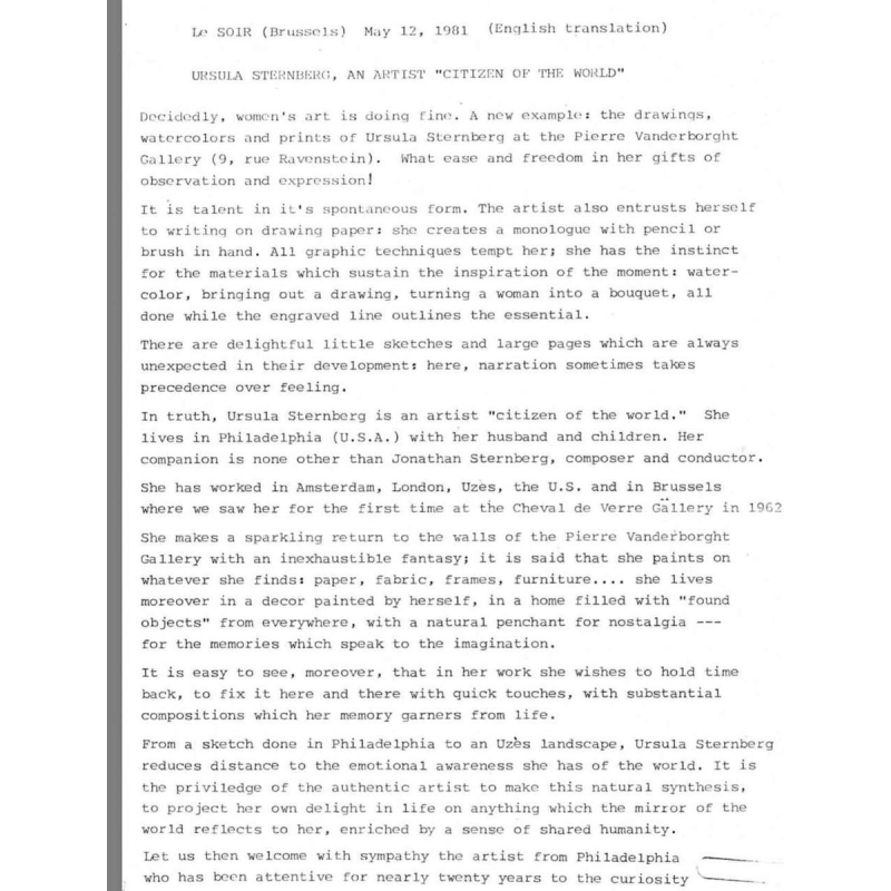 6 aquarellen project voor tentoonstelling in Brussel Ursula Sternberg-Hertz