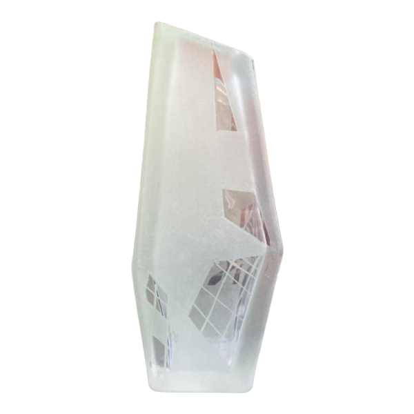 Large 1930s Art Deco crystal vase signed Anatole Riecke