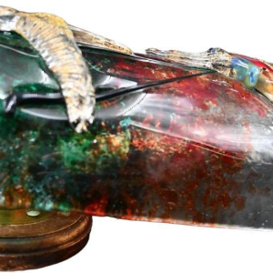 Alfredo Barbini pour Cenedese, paire d'appliques poissons d'aquarium, verre Murano, ca 1950