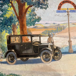 Sterne Stevens, projet voitures Ford Carrosserie Devaux Bruxelles et Lux, aquarelle sur papier