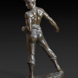 Jef Lambeaux "The Sower" bronze sculpture of a man, late 19th century