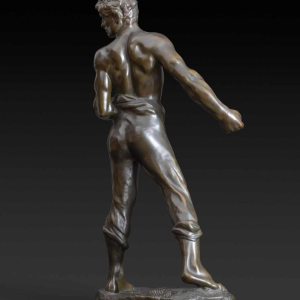 Jef Lambeaux "The Sower" bronze sculpture of a man, late 19th century