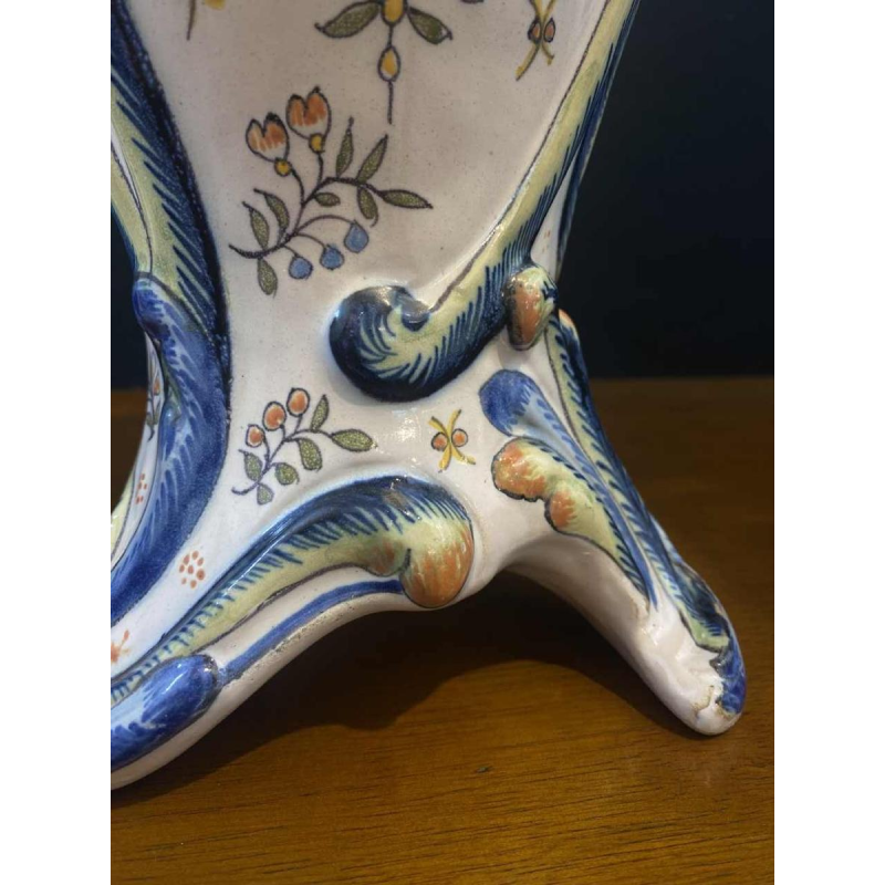 Pair of large earthenware vases from Desvres by Jules Verlingue, ca 1900 Art Nouveau