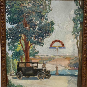 Sterne Stevens, projet voitures Ford Carrosserie Devaux Bruxelles et Lux, aquarelle sur papier