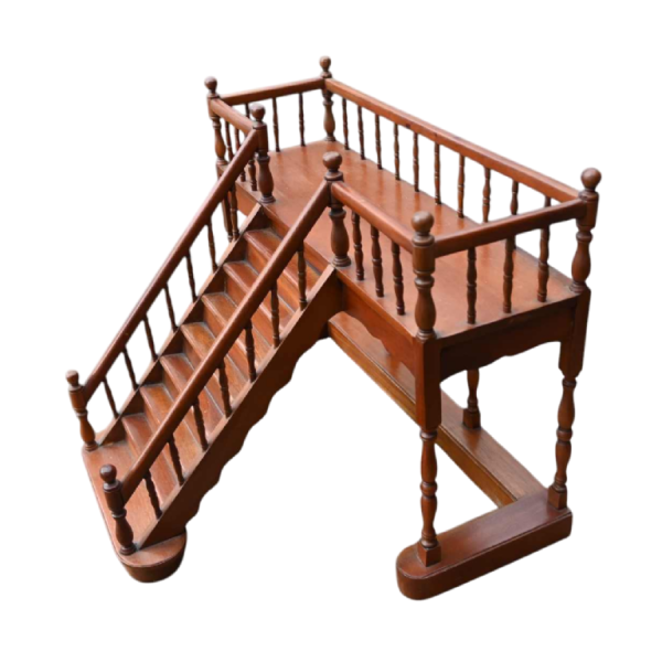 Maquette d'escalier, maîtrise en bois, objet de curiosité, début 20ème siècle