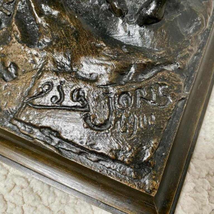 Bronze sculpture, animal group. Signed and dated: Edg. Joris 1911