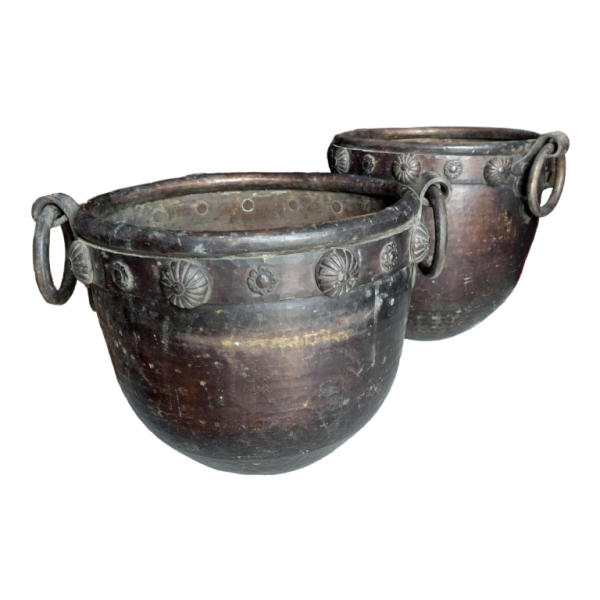 Paire de chaudrons en bronze, 19ème siècle