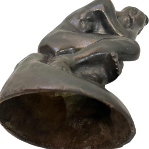 Antique bronze sculpture in the style of Rodin's The Thinker