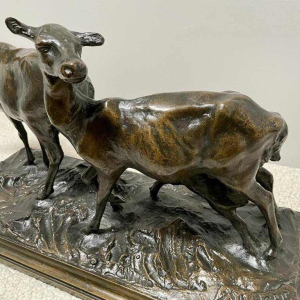 Bronze sculpture, animal group. Signed and dated: Edg. Joris 1911