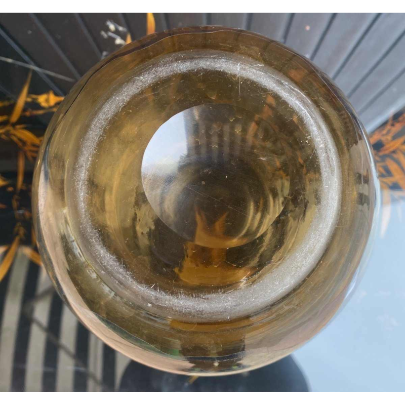 Vase Murano (Venetian) glass, snake appliqué, silver painted decoration