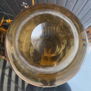 Vase Murano (Venetian) glass, snake appliqué, silver painted decoration