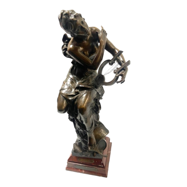 Charles Samuel "Prélude" sculpture en bronze, éditeur J.Petermann Bruxelles