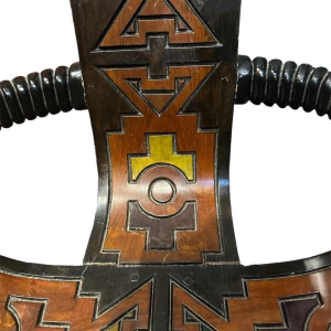 Seat: solid wood sculpture probably produced in Eastern Europe