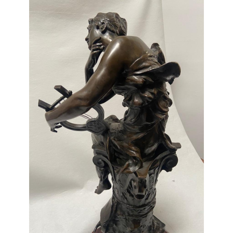 Bronzen sculptuur Charles Samuel Prélude, uitgever J.Petermann Brussel