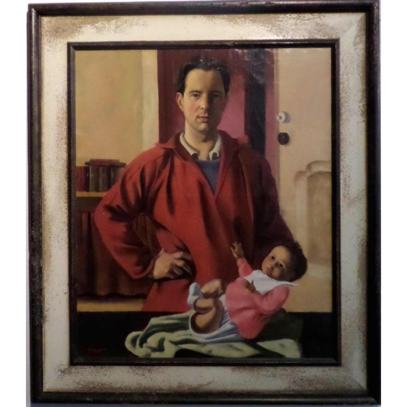 The artist and his daughter by Jacques Dormont