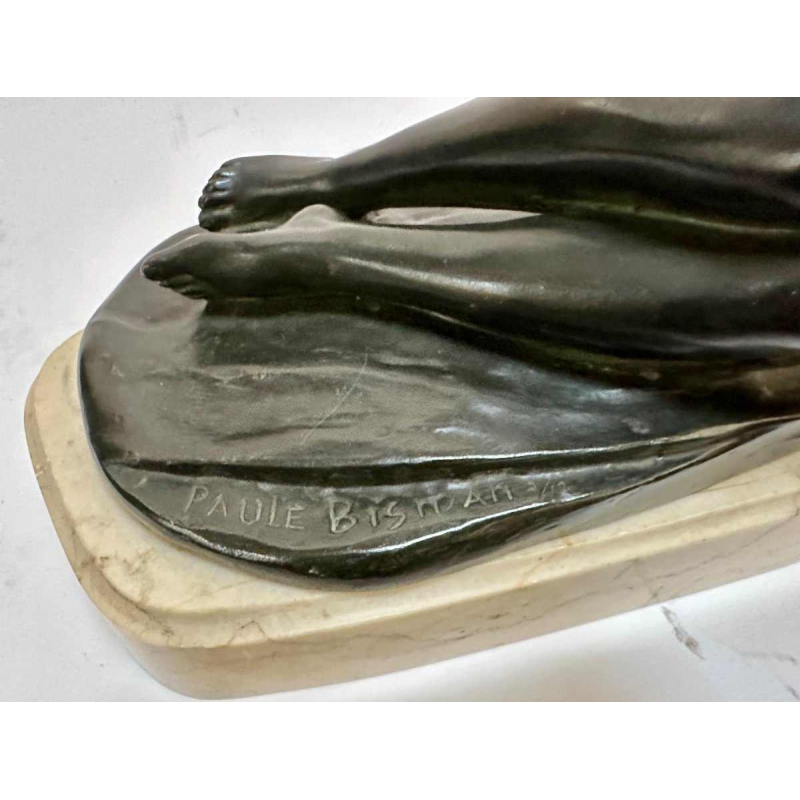 Sculpture Young Woman Art Deco Paule Bisman